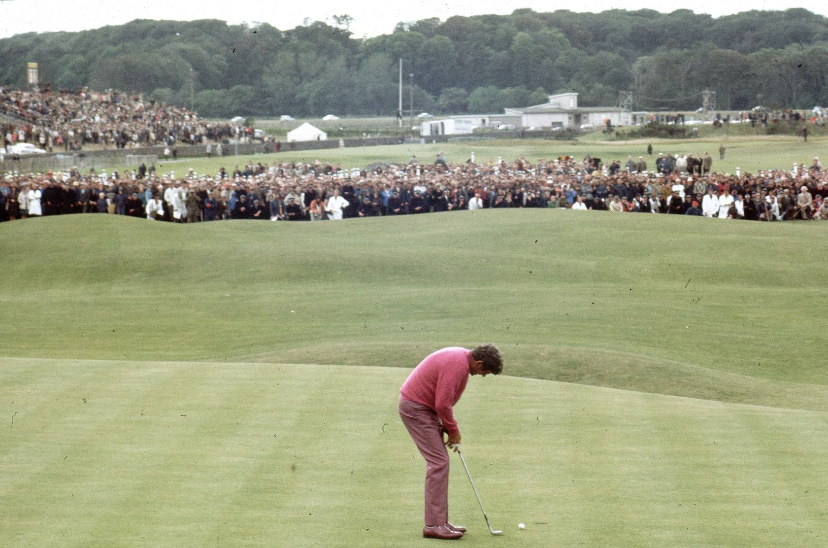 Doug Sanders' putt to win The Open slides by the hole, 1970